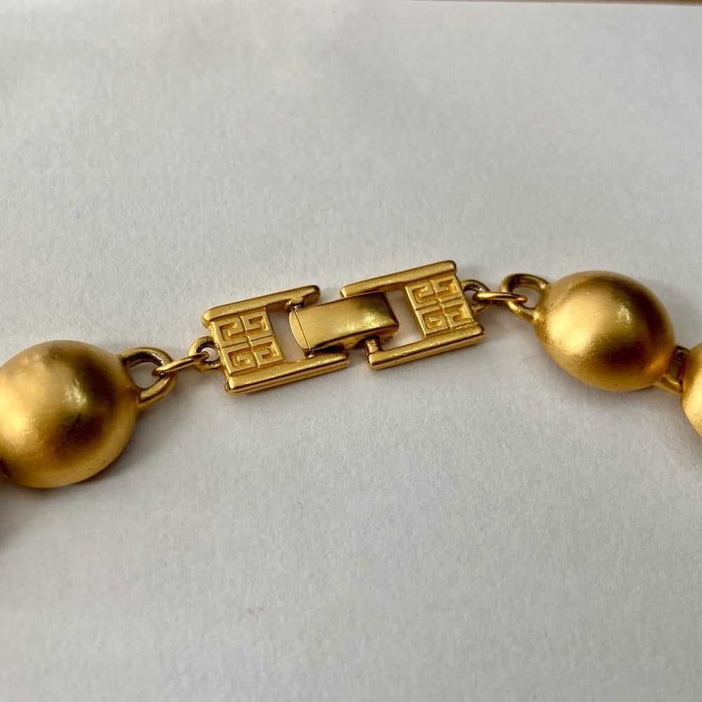 Vintage, Givenchy, Paris, New York Gold 16-inch Chunky Balls/ Crystal Necklace
