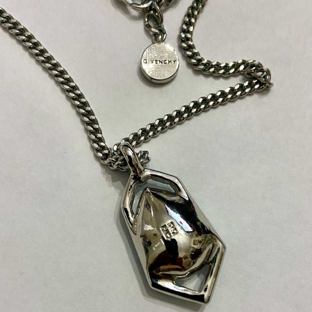 Vintage Givenchy Blue Crystals-Silver 18-inch Pendant Necklace
