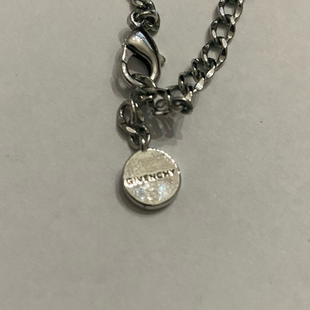 Vintage Givenchy Blue Crystals-Silver 18-inch Pendant Necklace
