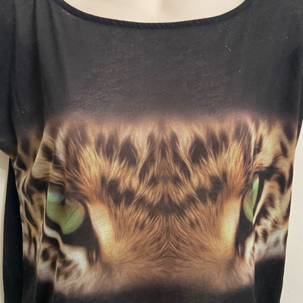 MNG Jeans Black Tiger T-shirt Blouse (M)