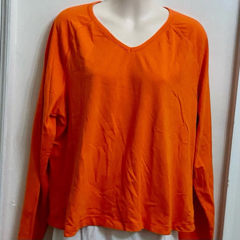Danskin Orange Pullover Blouse (XL)