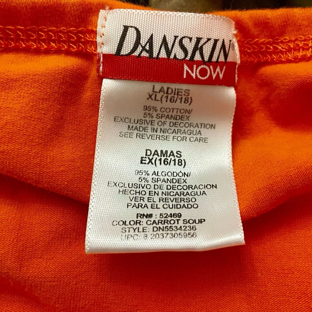 Danskin Orange Pullover Blouse (XL)