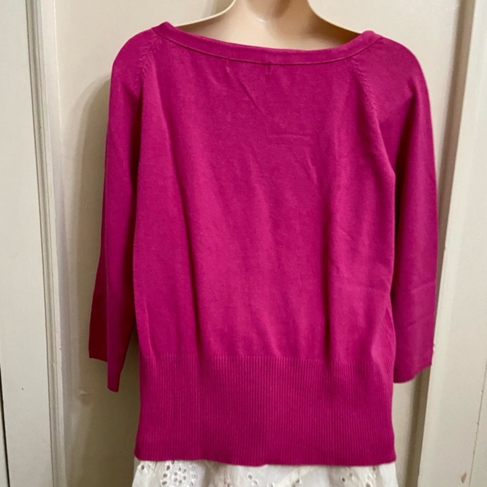 John Paul Richard Pink 3/4 Sleeves Blouse (L)