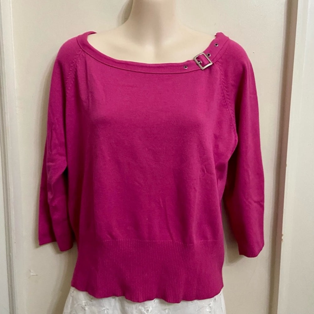 John Paul Richard Pink 3/4 Sleeves Blouse (L)