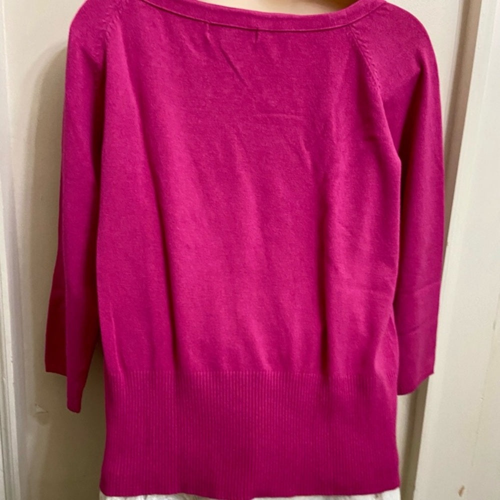 John Paul Richard Pink 3/4 Sleeves Blouse (L)