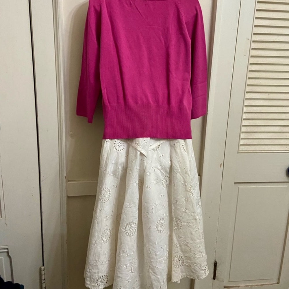 John Paul Richard Pink 3/4 Sleeves Blouse (L)
