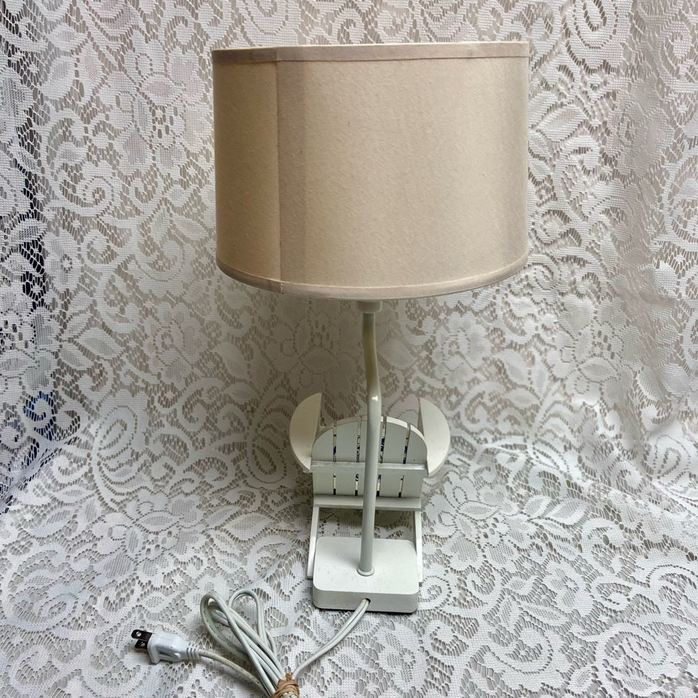 Vintage, Blue Willow-Figural Chair Electric TableLamp 15inT x 6inW