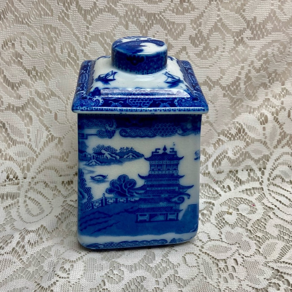 Vintage, Rare Blue Willow Canister- Flour, Sugar or Cookie Jar