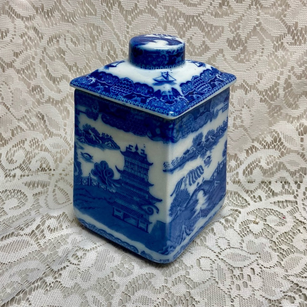 Vintage, Rare Blue Willow Canister- Flour, Sugar or Cookie Jar