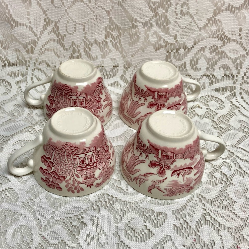 Vintage, Churchill 10pc Red Willow -Tea Set
