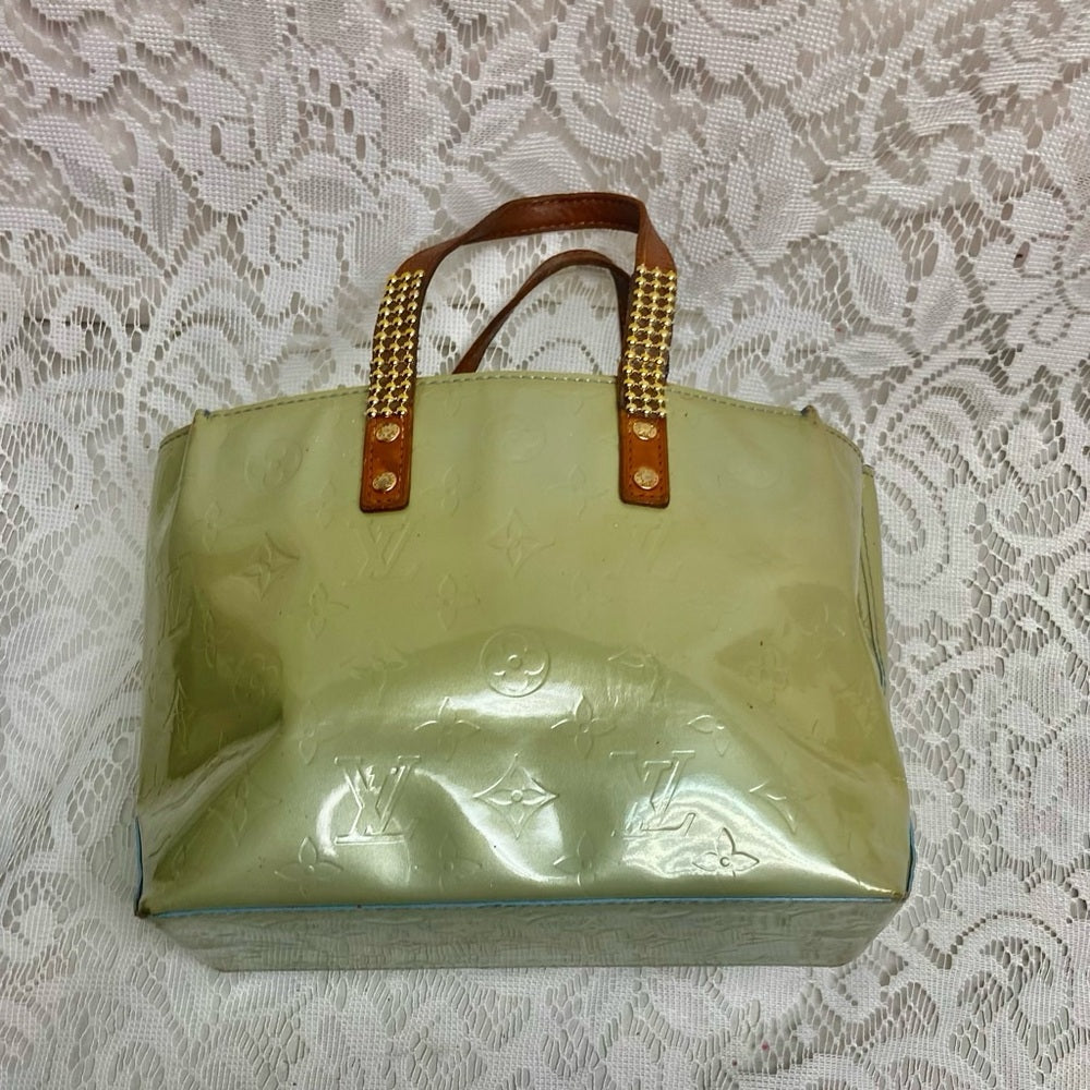 Vintage Louis Vuitton Reade PM Green Vernis Small Tote 11in x 7in x 4in