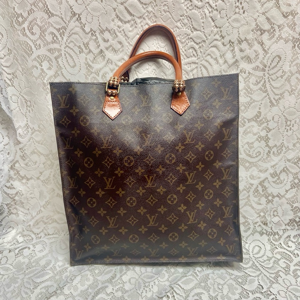 Vintage LouisVuitton BrownMono Coated Canvas Sac Plat Tote