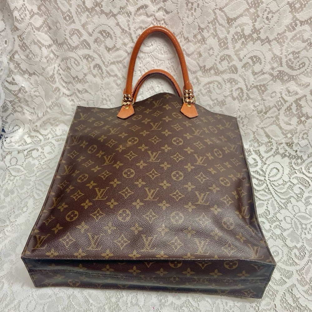 Vintage LouisVuitton BrownMono Coated Canvas Sac Plat Tote