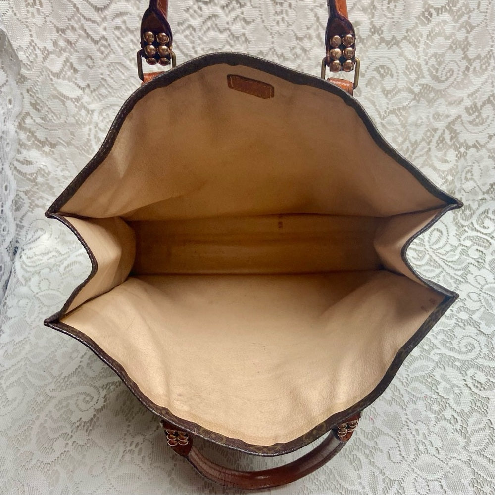 Vintage LouisVuitton BrownMono Coated Canvas Sac Plat Tote