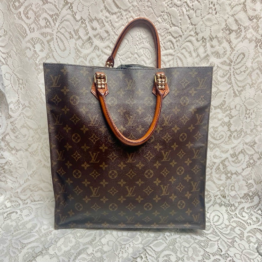 Vintage LouisVuitton BrownMono Coated Canvas Sac Plat Tote