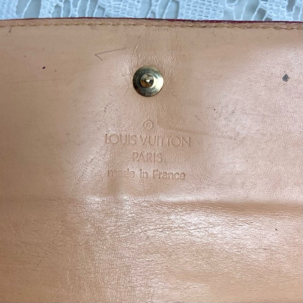 Vintage Authentic Louis Vuitton Black Mono Tri-fold Long Wallet -Crossbody