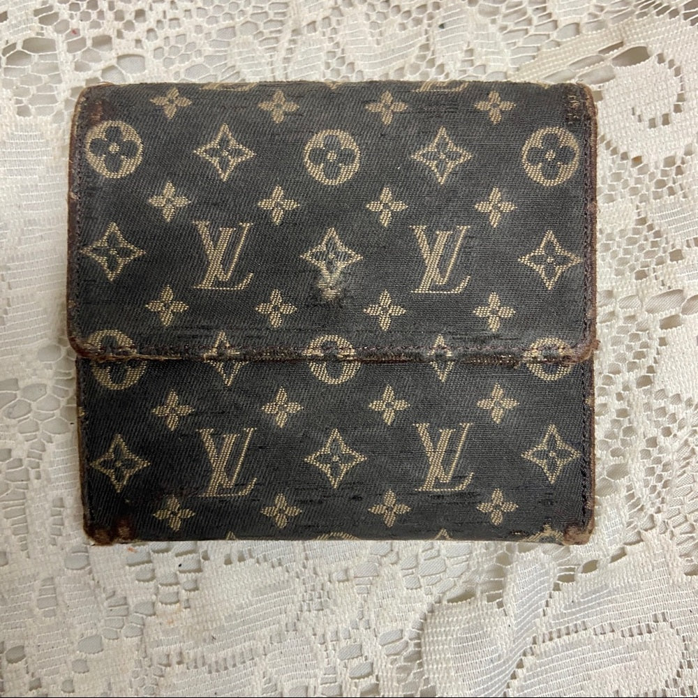 Vintage Louis Vuitton Brown Min-Lin Men- Unisex Compact Wallet