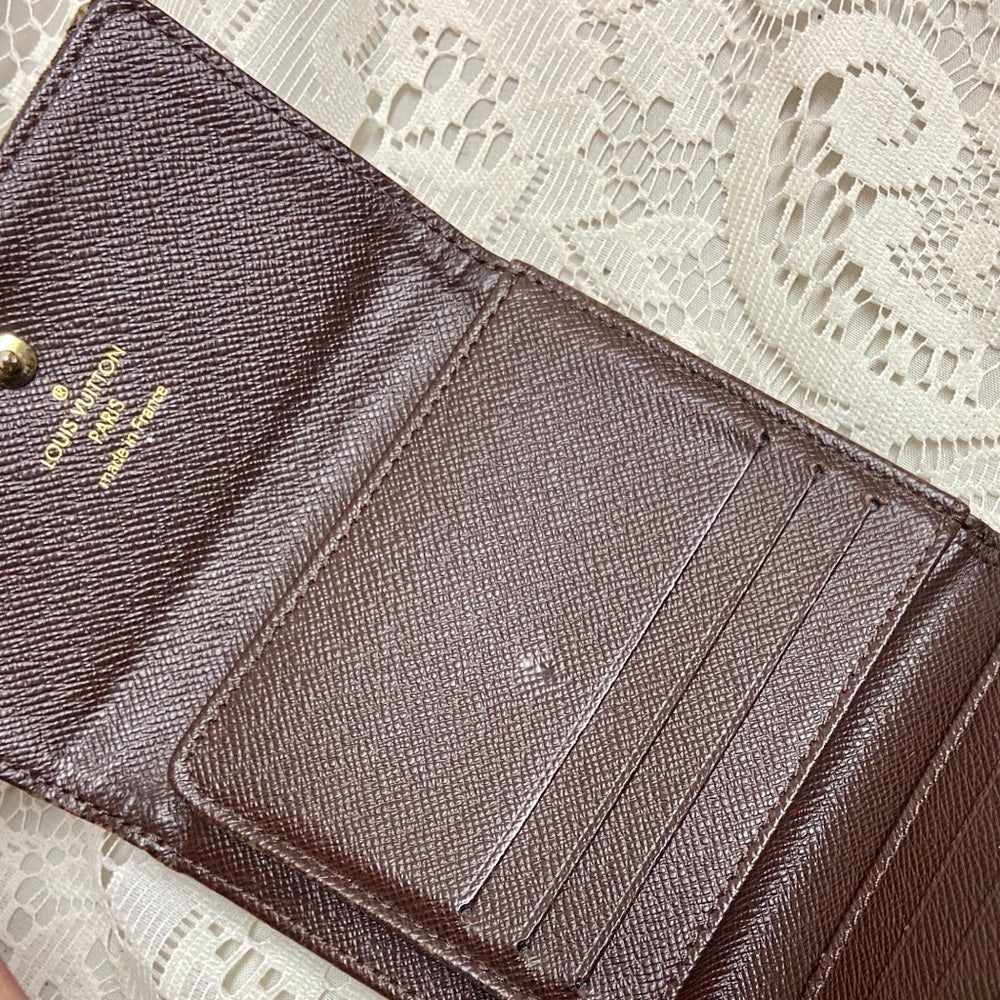 Vintage Louis Vuitton Brown Min-Lin Men- Unisex Compact Wallet