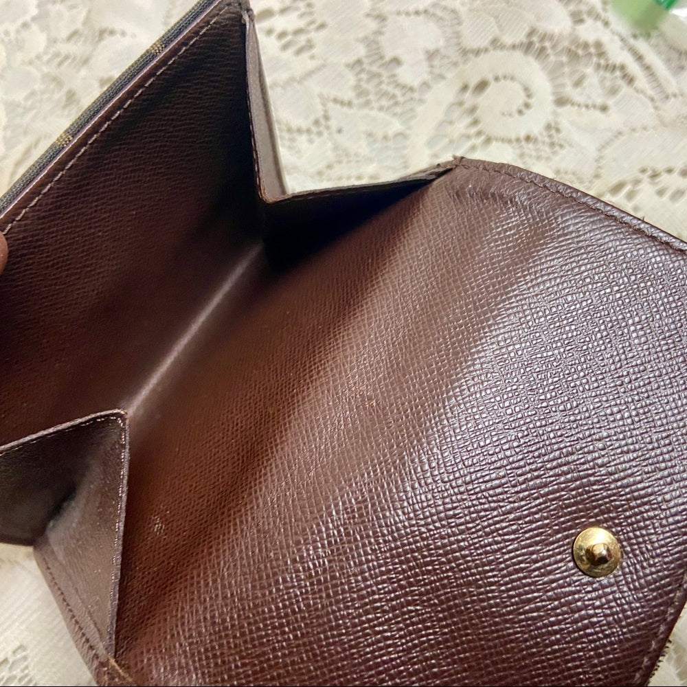 Vintage Louis Vuitton Brown Min-Lin Men- Unisex Compact Wallet