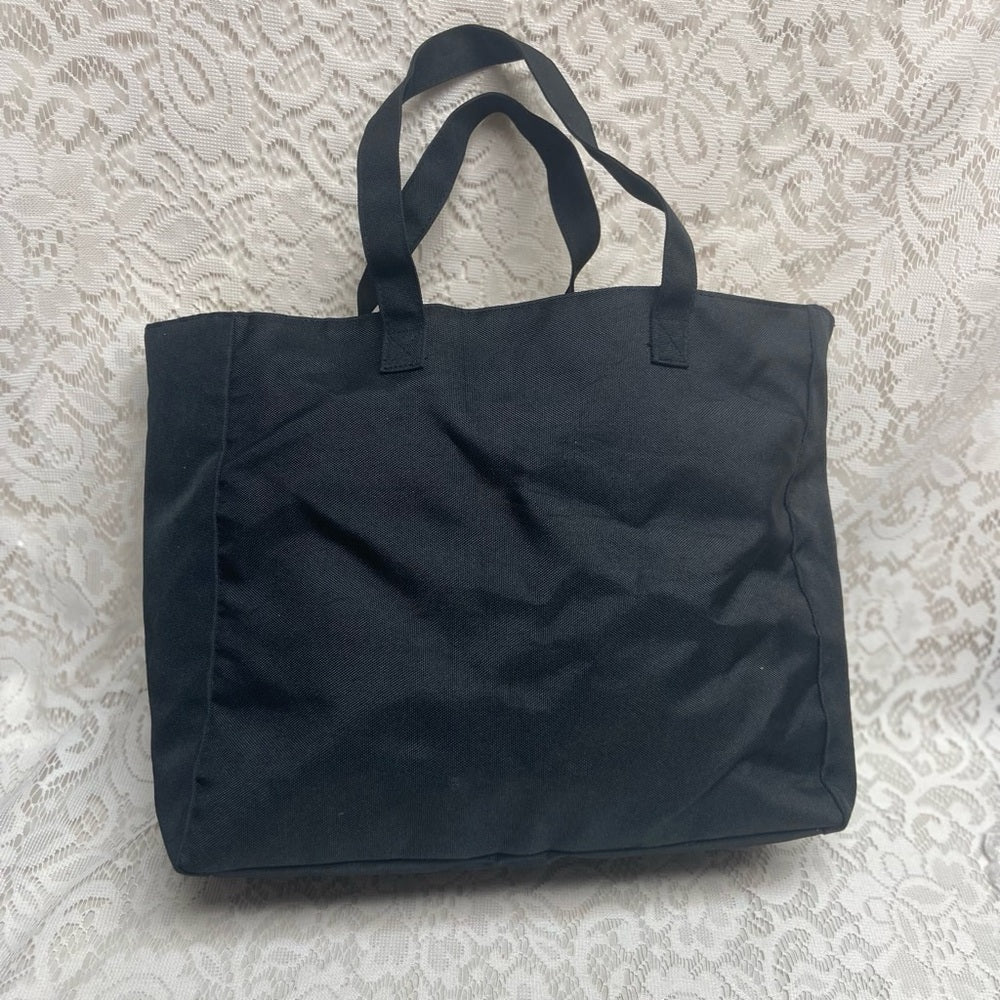 Vintage , Fendi Black -Gold Canvas Tote Hand Bag 14in x 12in x 4in