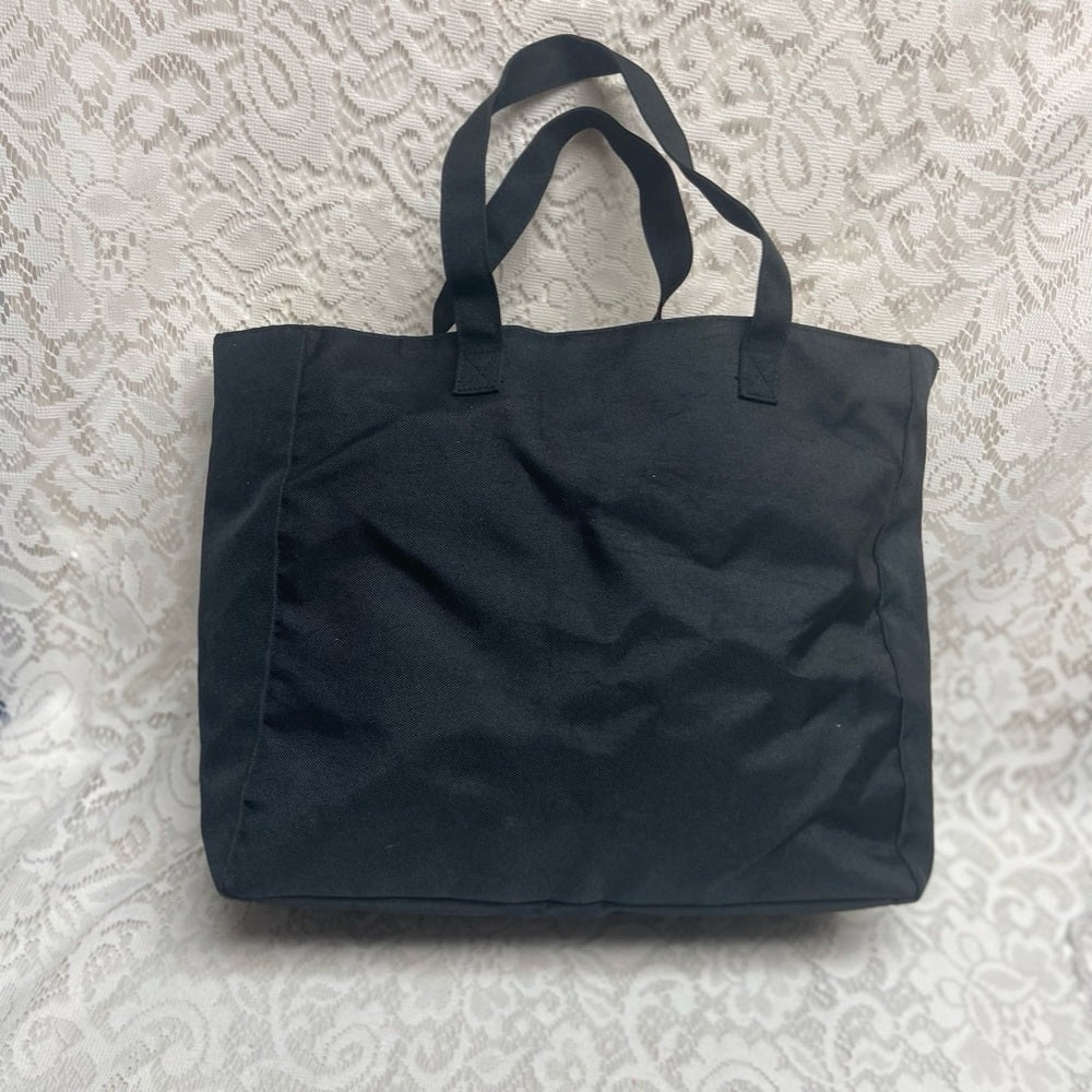Vintage , Fendi Black -Gold Canvas Tote Hand Bag 14in x 12in x 4in