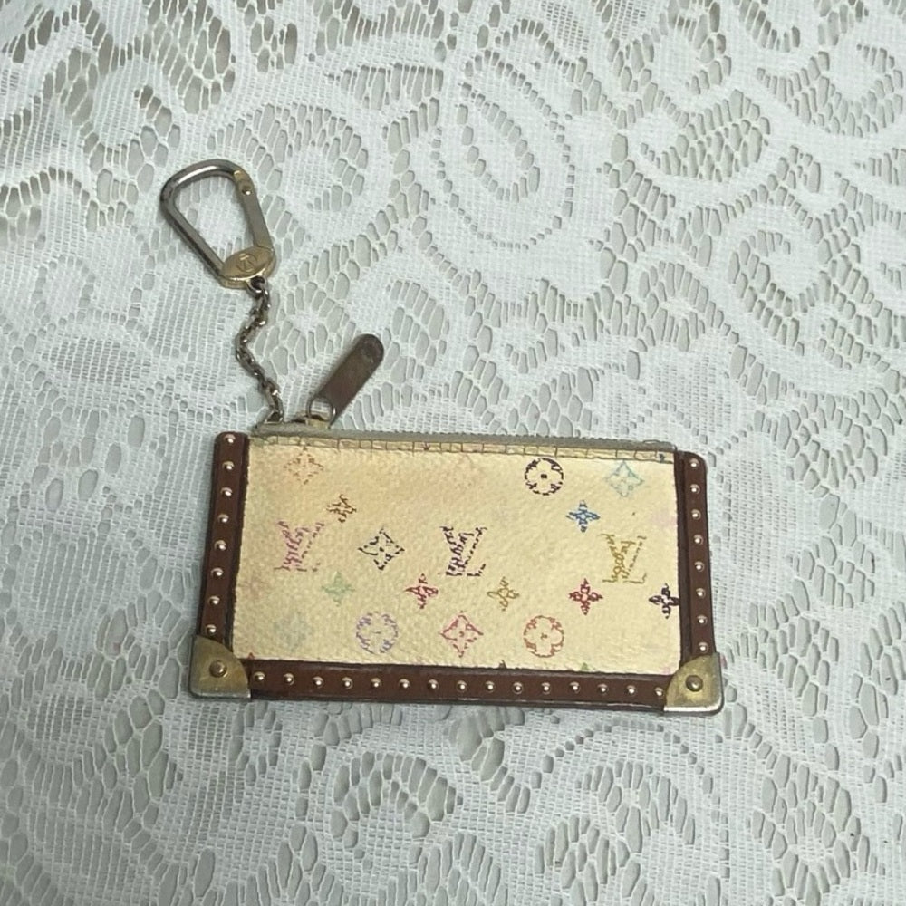 Louis Vuitton White- MultiColor Mono Coin Key Case