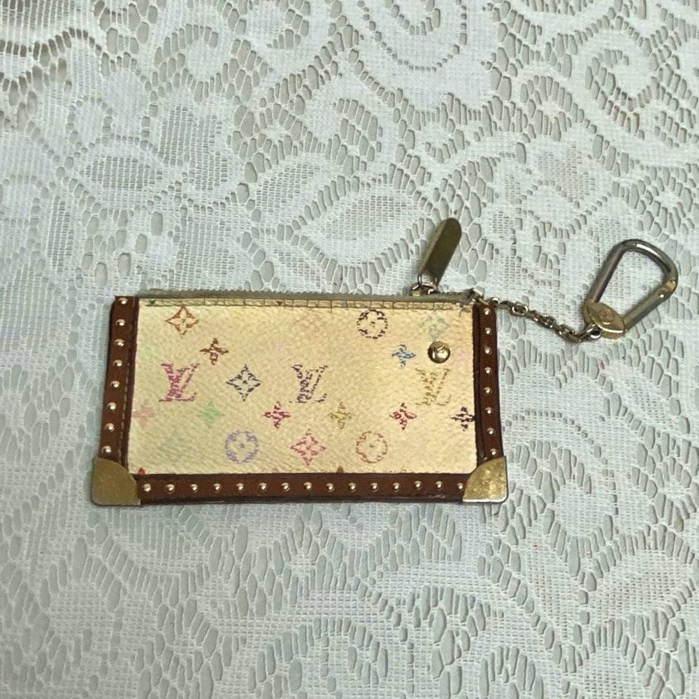 Louis Vuitton White- MultiColor Mono Coin Key Case
