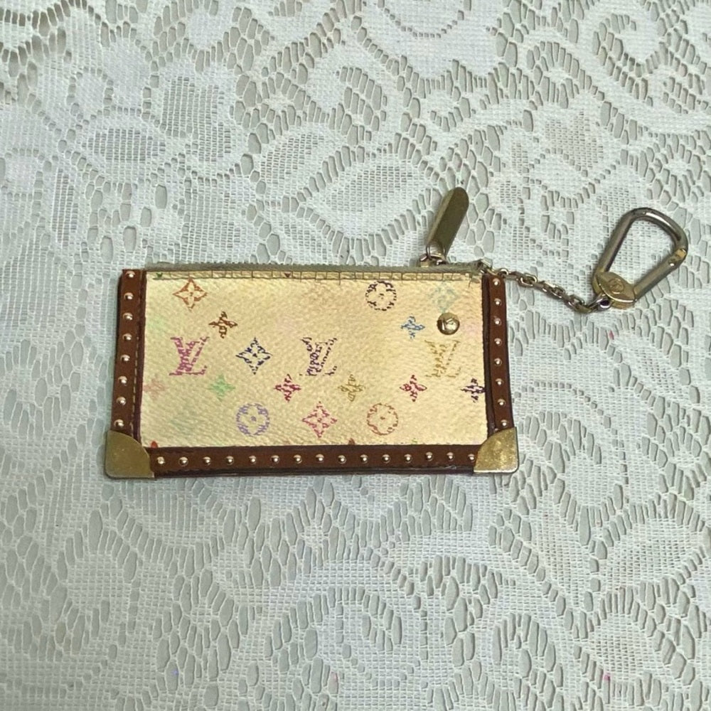 Louis Vuitton White- MultiColor Mono Coin Key Case