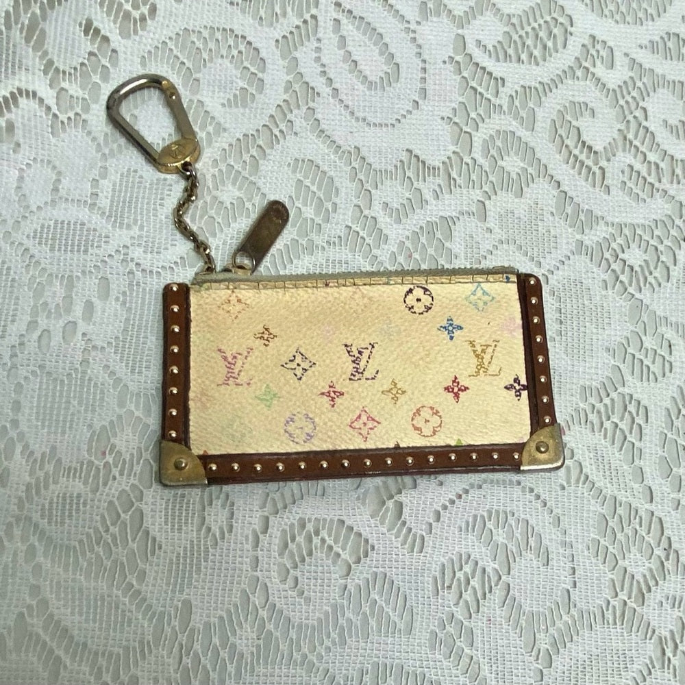 Louis Vuitton White- MultiColor Mono Coin Key Case