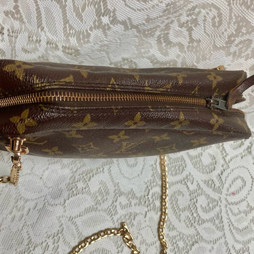 Vintage Louis Vuitton Mono Brown Large Cosmetic Pouch -Crossbody 9in x 6in x 2in