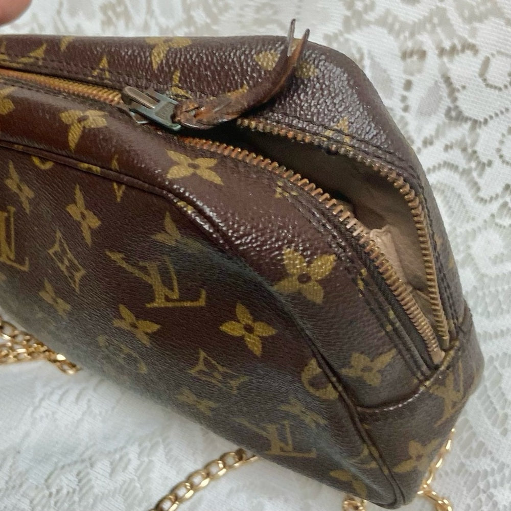 Vintage Louis Vuitton Mono Brown Large Cosmetic Pouch -Crossbody 9in x 6in x 2in