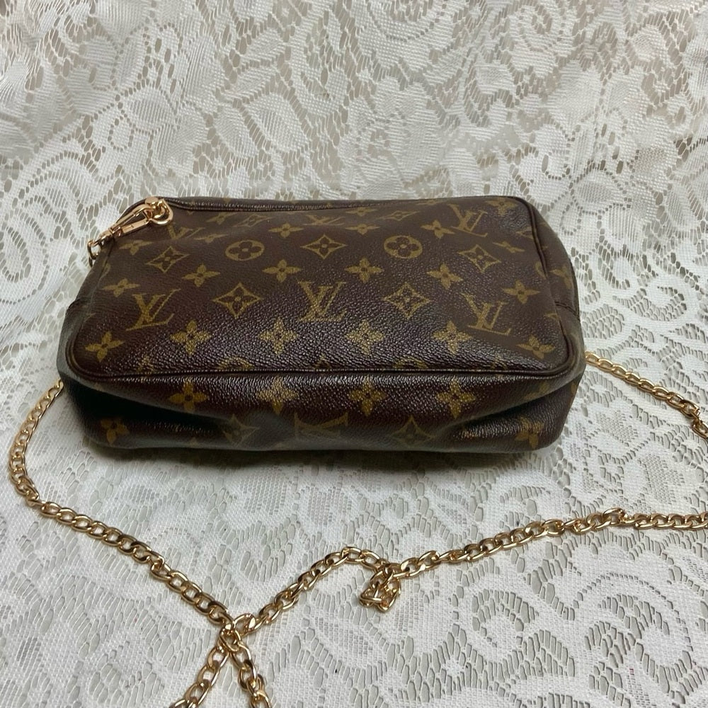 Vintage Louis Vuitton Mono Brown Large Cosmetic Pouch -Crossbody 9in x 6in x 2in