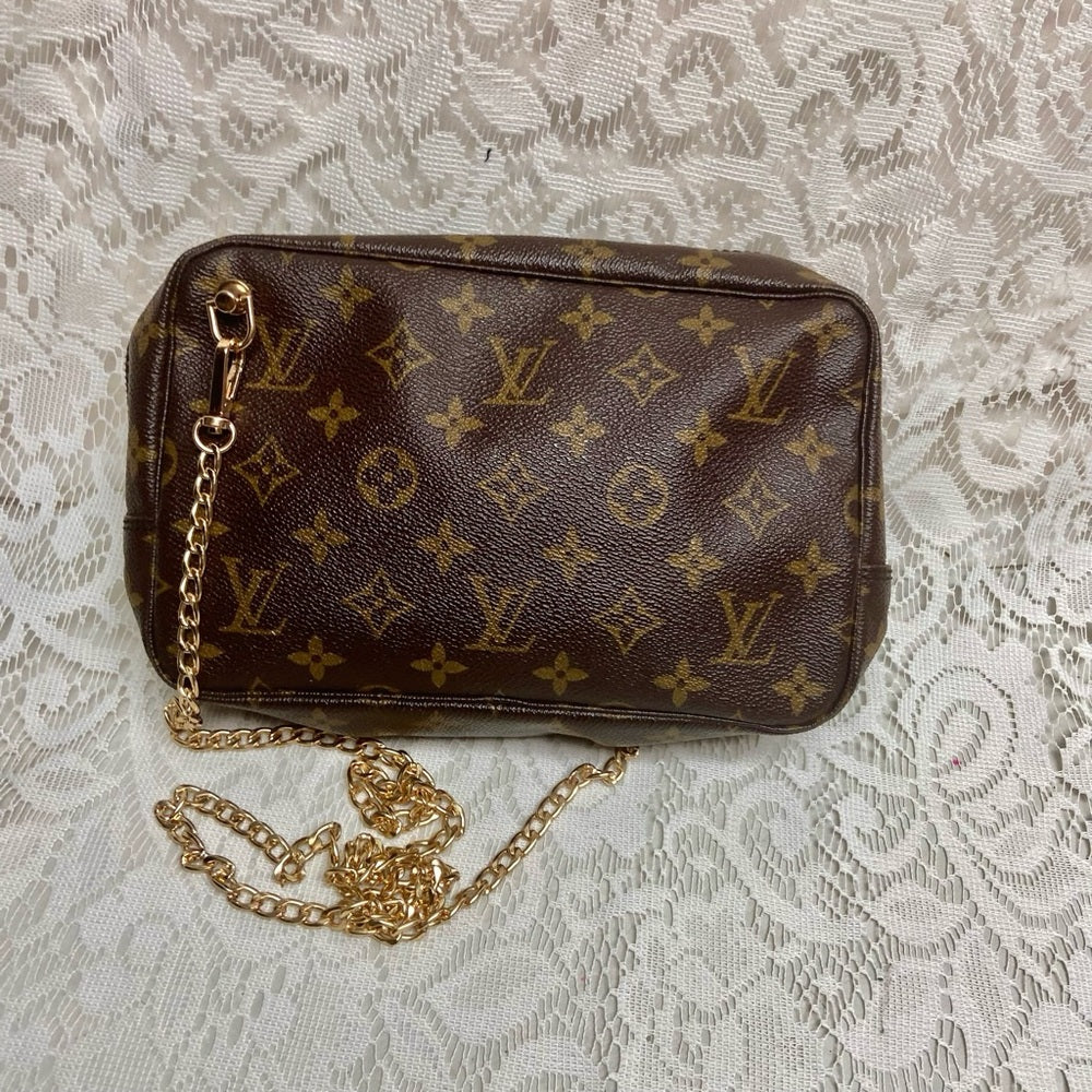 Vintage Louis Vuitton Mono Brown Large Cosmetic Pouch -Crossbody 9in x 6in x 2in