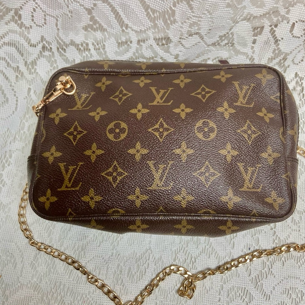 Vintage Louis Vuitton Mono Brown Large Cosmetic Pouch -Crossbody 9in x 6in x 2in