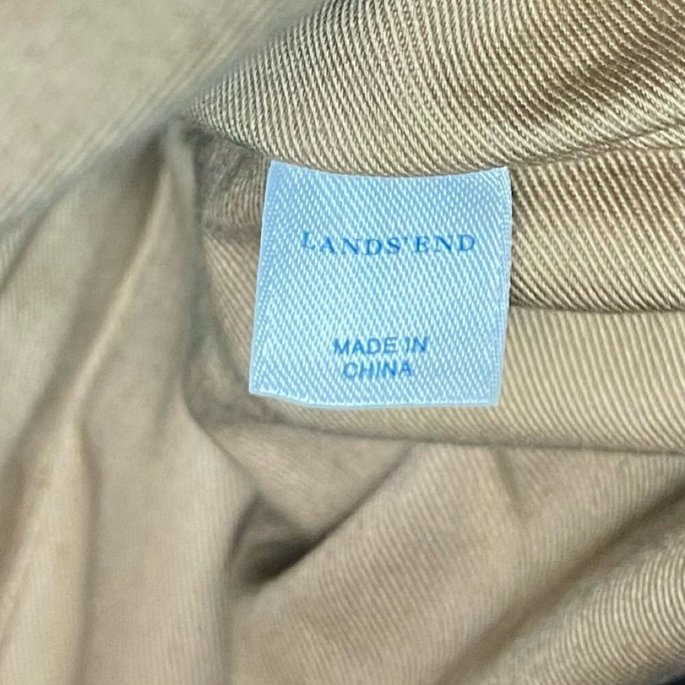 Lands End Large, Gold Woven Leather Tote Handbag 12in x 12in x 5.5in