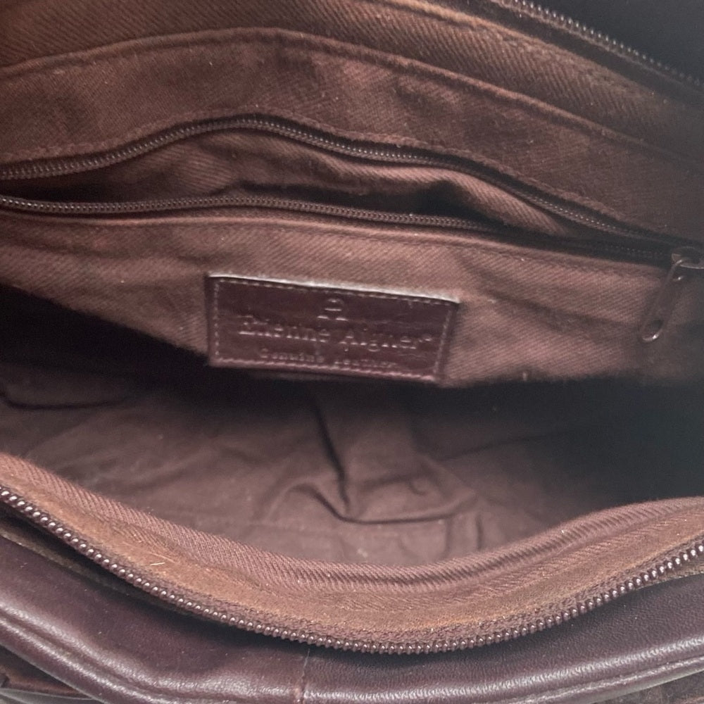 Etienne Aigner Genuine Burgundy Leather 2-way Handbag- Crossbody Bag