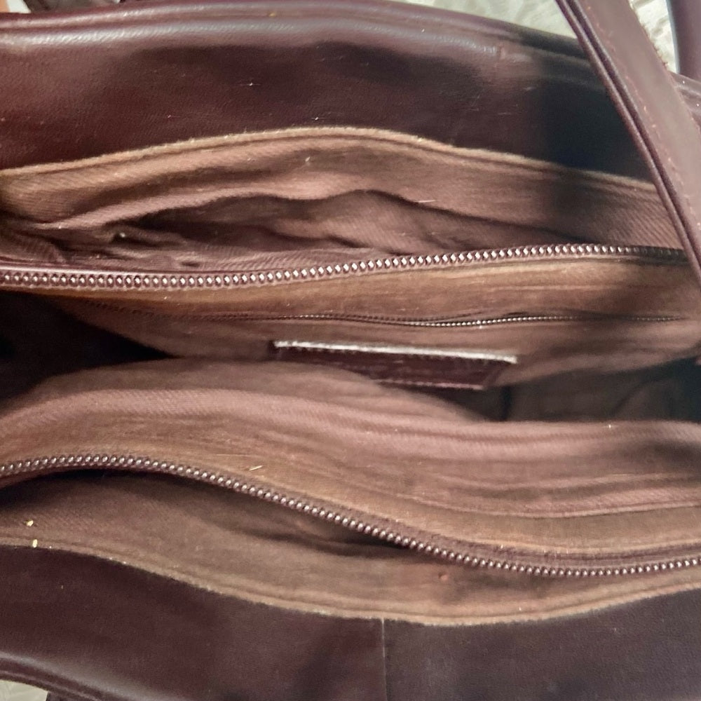 Etienne Aigner Genuine Burgundy Leather 2-way Handbag- Crossbody Bag