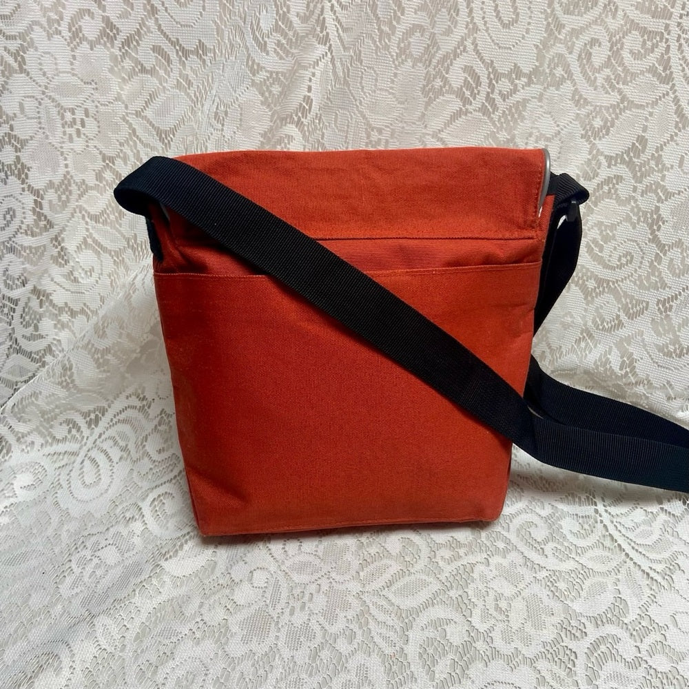 Vintage Orange Messenger Crossbody Bag 11in x 9in x 5in