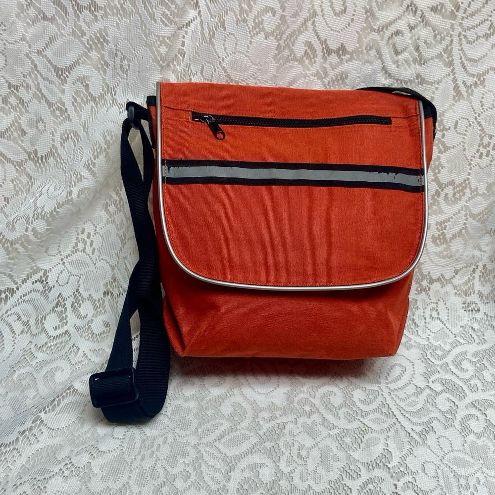 Vintage Orange Messenger Crossbody Bag 11in x 9in x 5in
