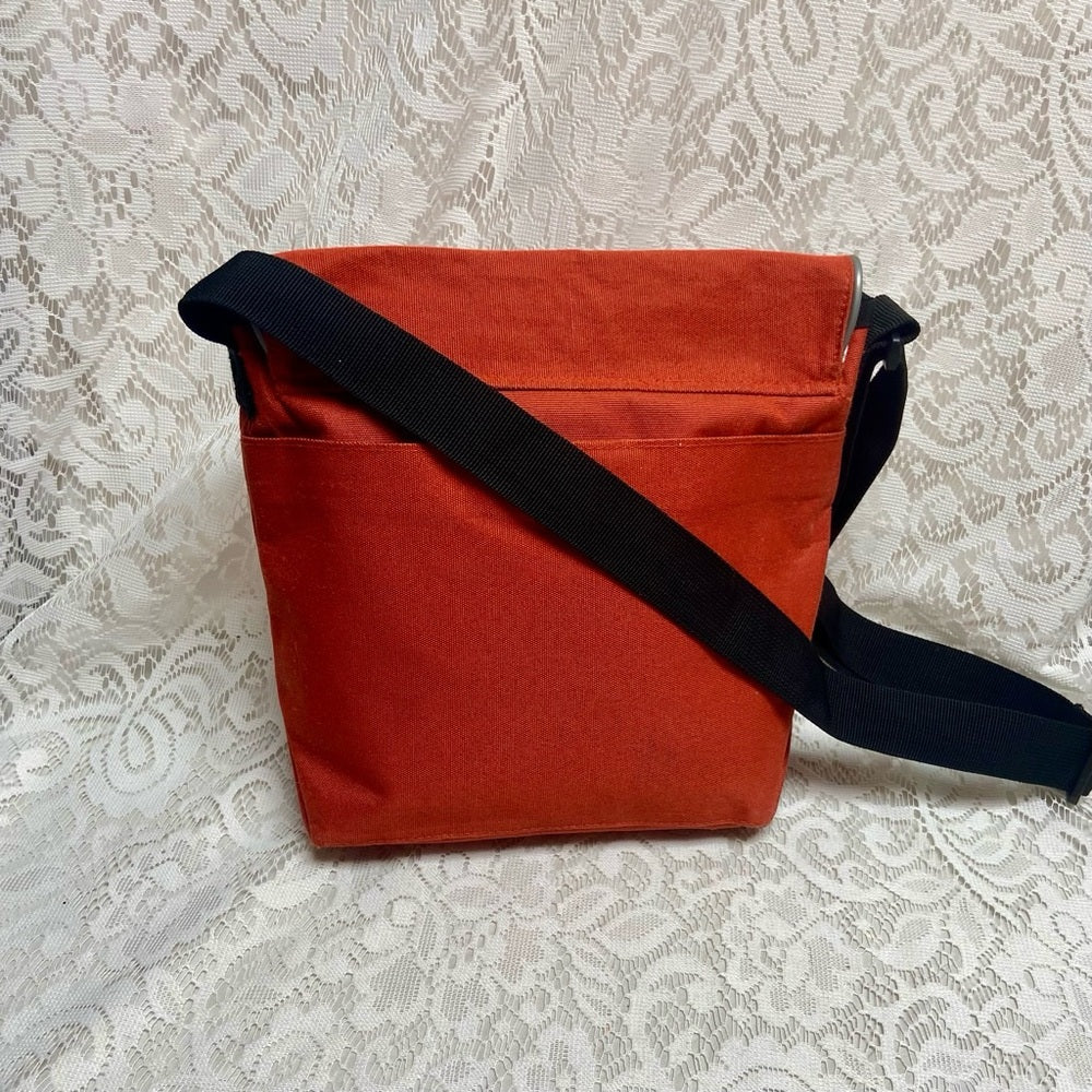 Vintage Orange Messenger Crossbody Bag 11in x 9in x 5in