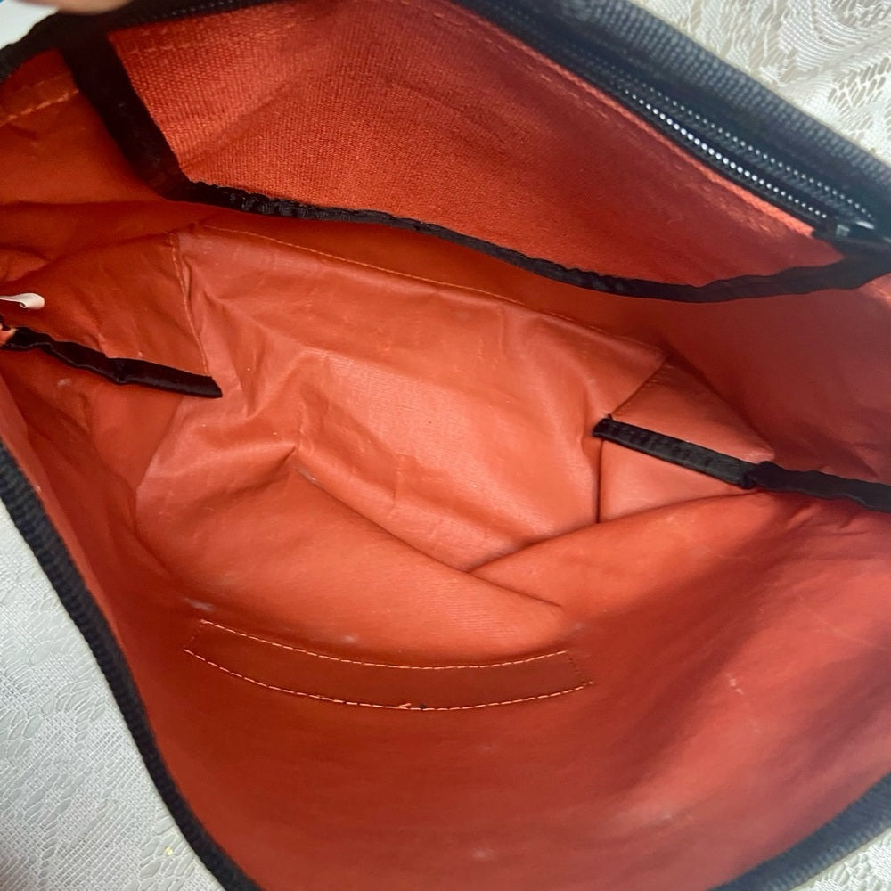 Vintage Orange Messenger Crossbody Bag 11in x 9in x 5in