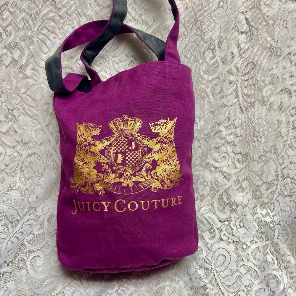 Juicy Couture Reversible Fuchsia-Gray Tote Handbag 14in x 10in x 5in