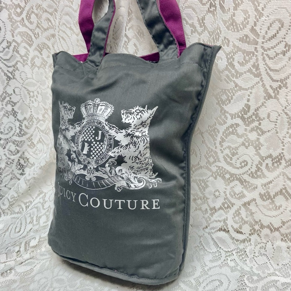 Juicy Couture Reversible Fuchsia-Gray Tote Handbag 14in x 10in x 5in