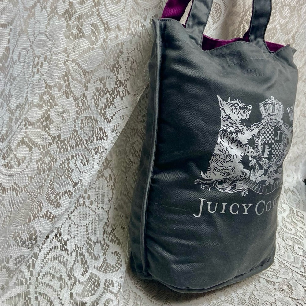 Juicy Couture Reversible Fuchsia-Gray Tote Handbag 14in x 10in x 5in