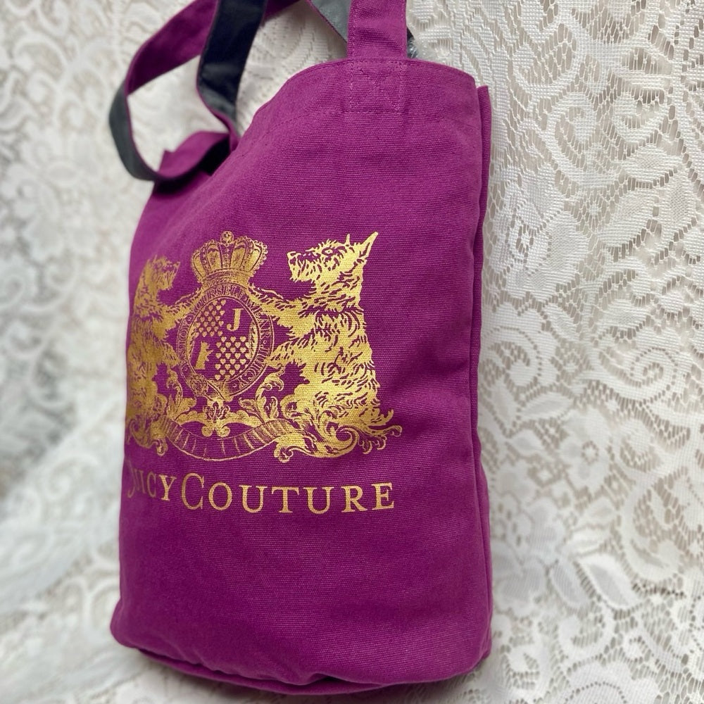 Juicy Couture Reversible Fuchsia-Gray Tote Handbag 14in x 10in x 5in