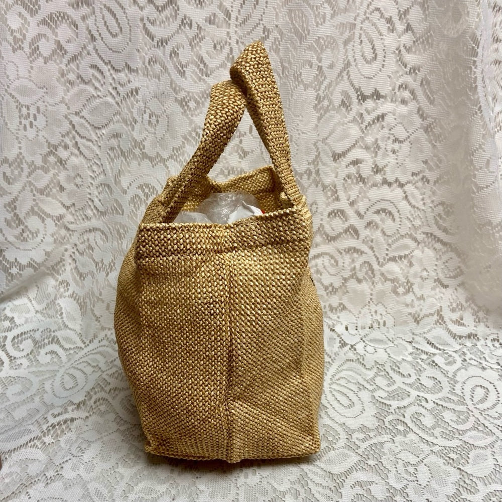 Prada Beige Linen Small Handbag Bag-Tote