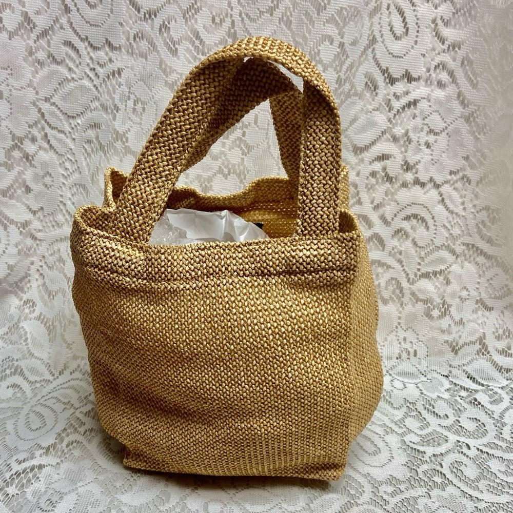Prada Beige Linen Small Handbag Bag-Tote