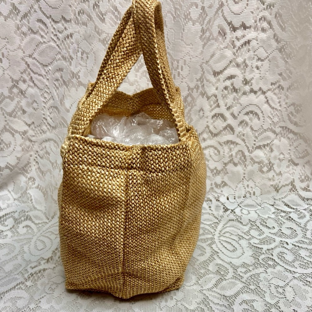 Prada Beige Linen Small Handbag Bag-Tote