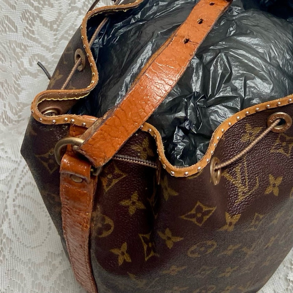Louis Vuitton Brown Mono GM Bucket Draw String