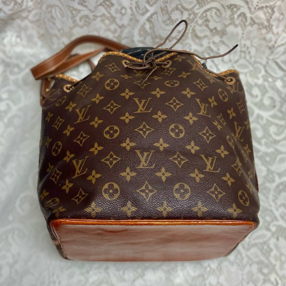 Louis Vuitton Brown Mono GM Bucket Draw String